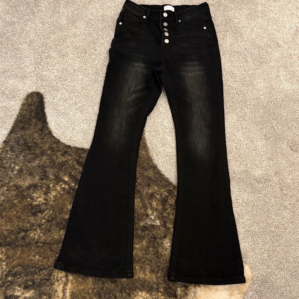 Pink Lily Black Flare Jeans